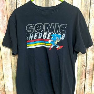 Sonic the Hedgehog T-Shirt Men's Size Large Black Sega